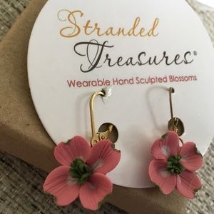 Earrings Pink Dogwood Flowers